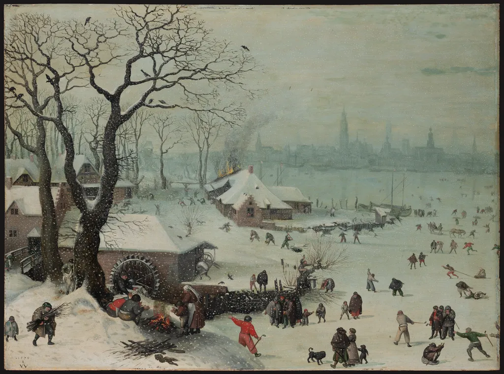 絵画 winter staple Winter Landscape with Snowfall near Antwerp - Digital Collection