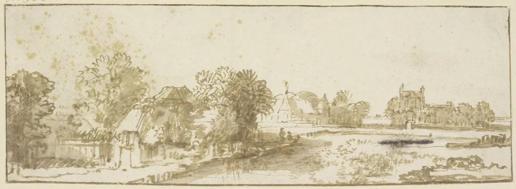 Landschaft mit Dorf