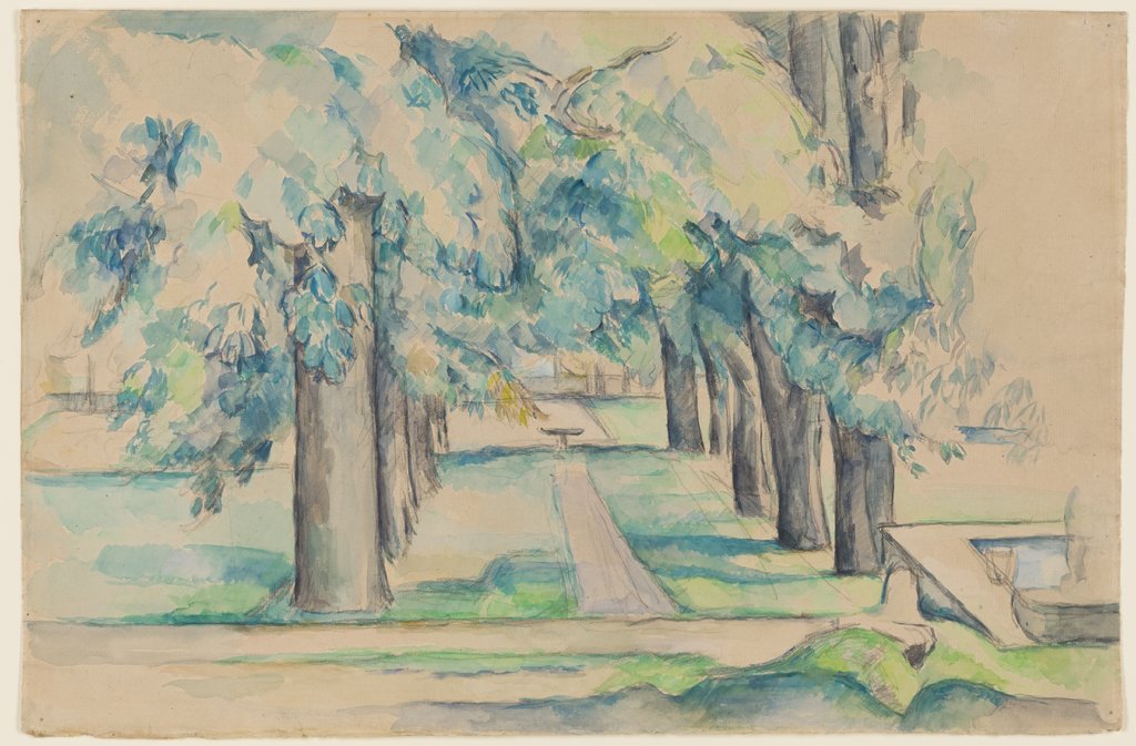Le bassin et l'allée des marronniers au Jas de Bouffan