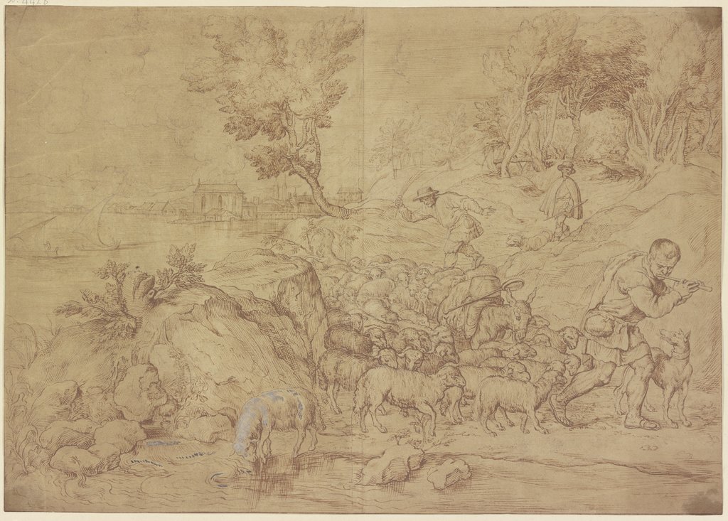 Arkadische Landschaft mit Hirten