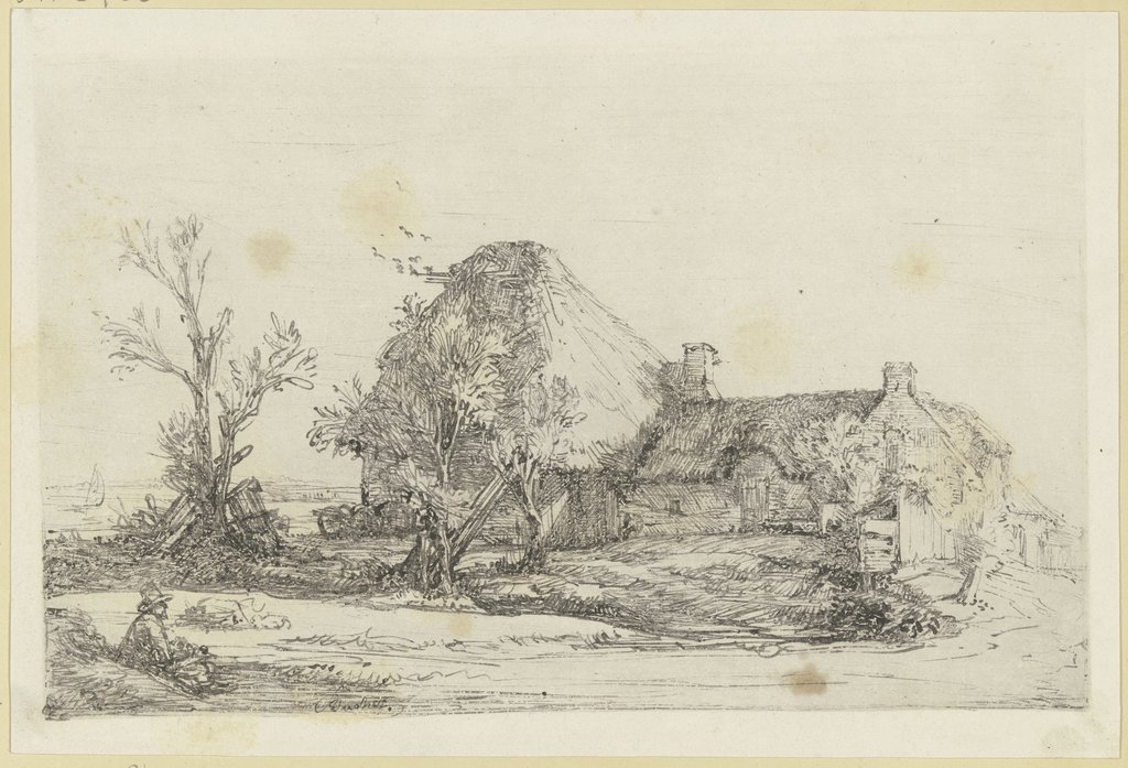 Rembrandts Landschaft mit dem Zeichner, seitenverkehrt