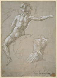 Raffael, Studie eines Kriegers zu Pferd, ca. 1511 – 1512