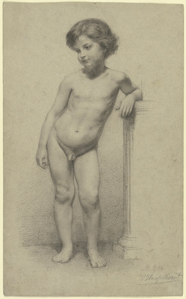 Knabenakt, ganze Figur von vorne