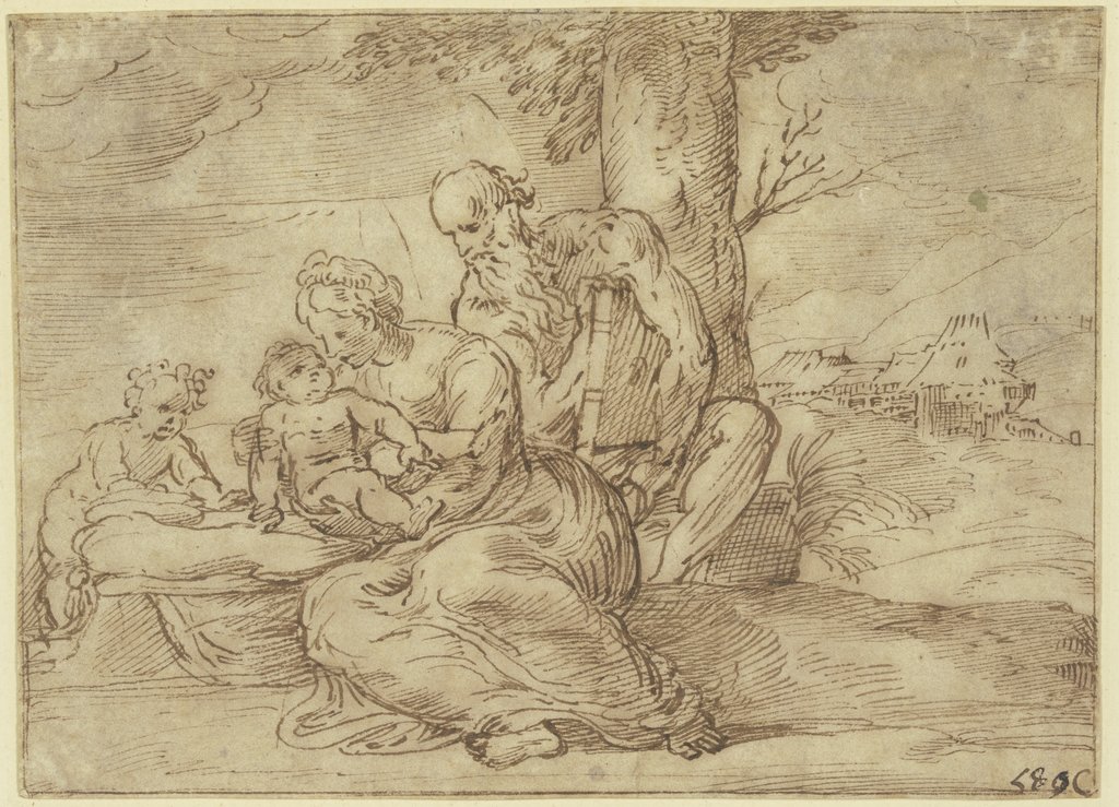 Die Heilige Familie mit dem Johannesknaben unter einem Baum