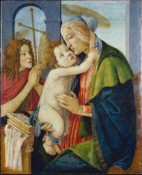 Sandro Botticelli; Werkstatt, Madonna mit Kind und Johannesknaben, ca. 1490 – 1500
