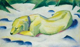 Franz Marc, Liegender Hund im Schnee, ca. 1911