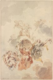 Jacob de Wit, Deckenentwurf: Flora und Zephyr, um 1725