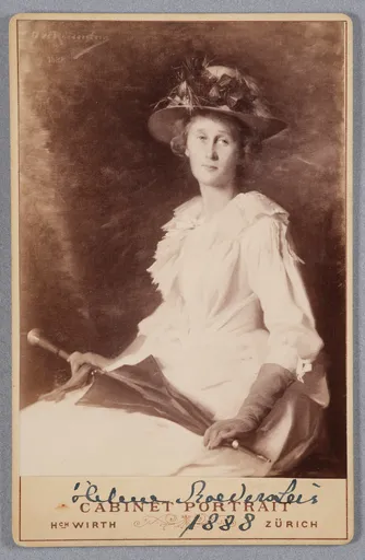 Ottilie W. Roederstein, Helene Roederstein mit Schirm, Gemälde, 1888