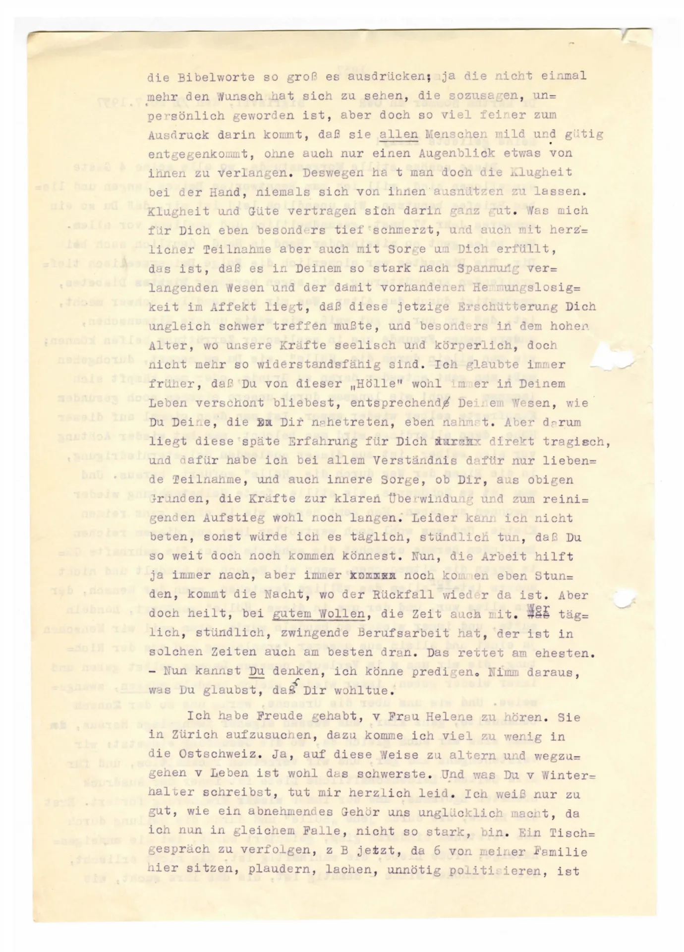 Brief (Transkript) von Martha Sommer an Ottilie W. Roederstein, 20. Juli 1937