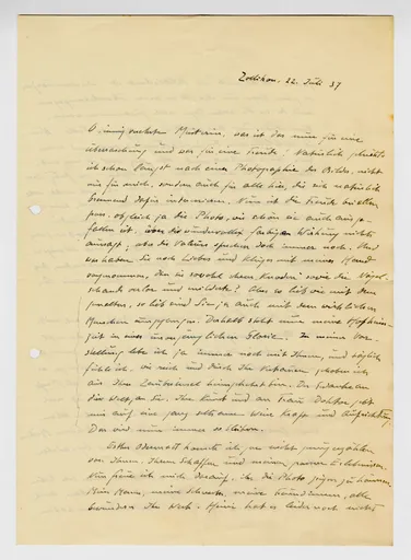 Brief von Maria Waser an Ottilie W. Roederstein, 22. Juli 1937
