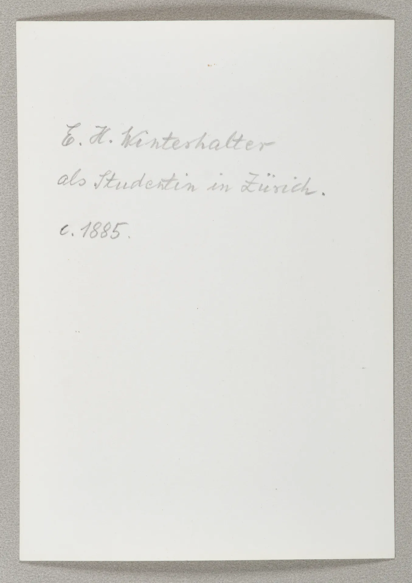 Elisabeth H. Winterhalter als Studentin