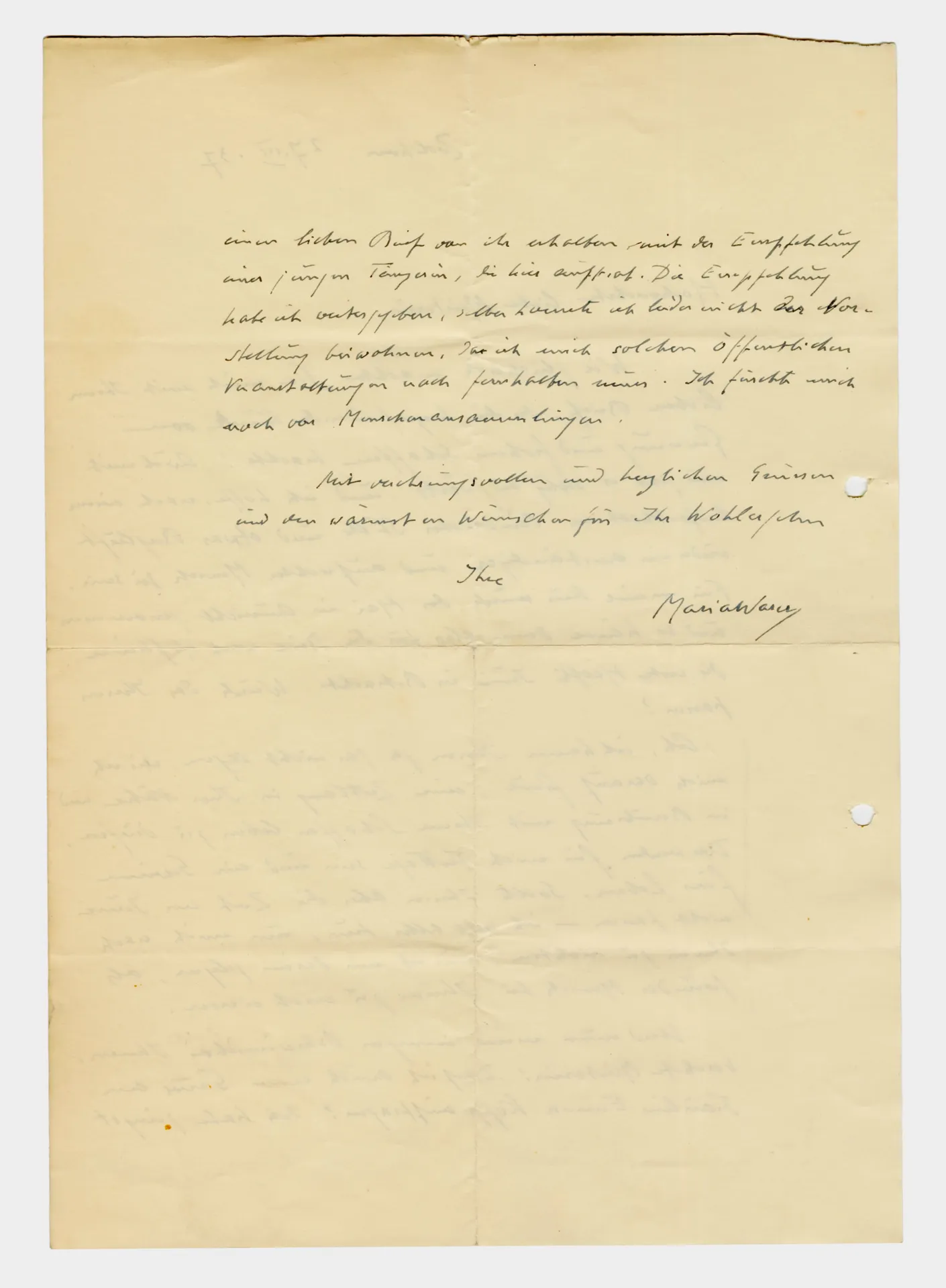 Brief von Maria Waser an Ottilie W. Roederstein, 27. März 1937