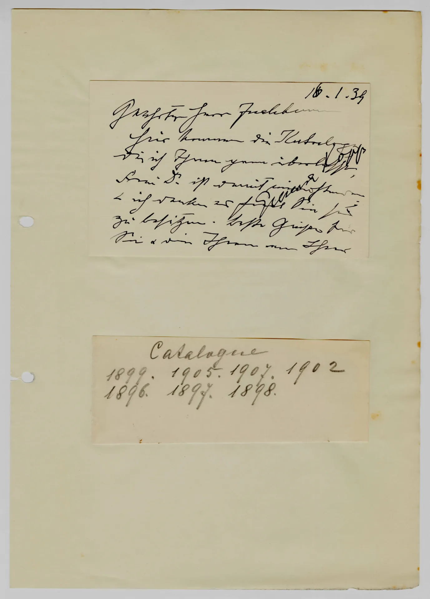 Brief von Emma Kopp an Hermann Jughenn, 10. Januar 1939
