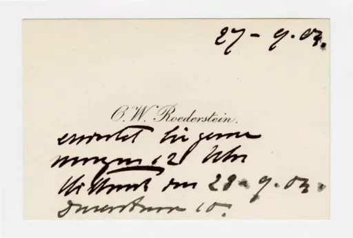 Brief von Ottilie W. Roederstein an Julia Virginia Scheuermann, 27. September 1904