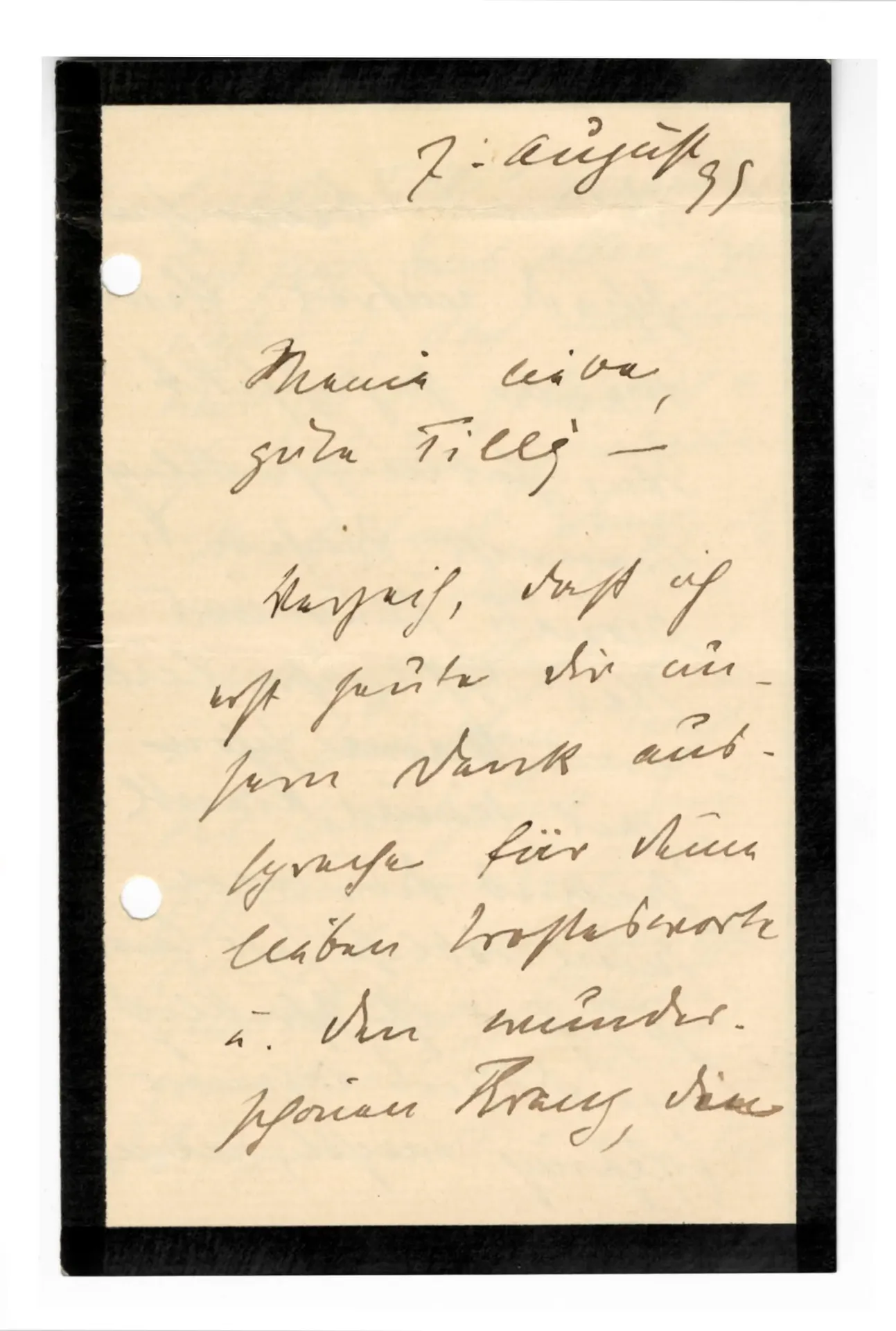 Brief von Anny Stebler-Hopf an Ottilie W. Roedertsein, 7. August 1895