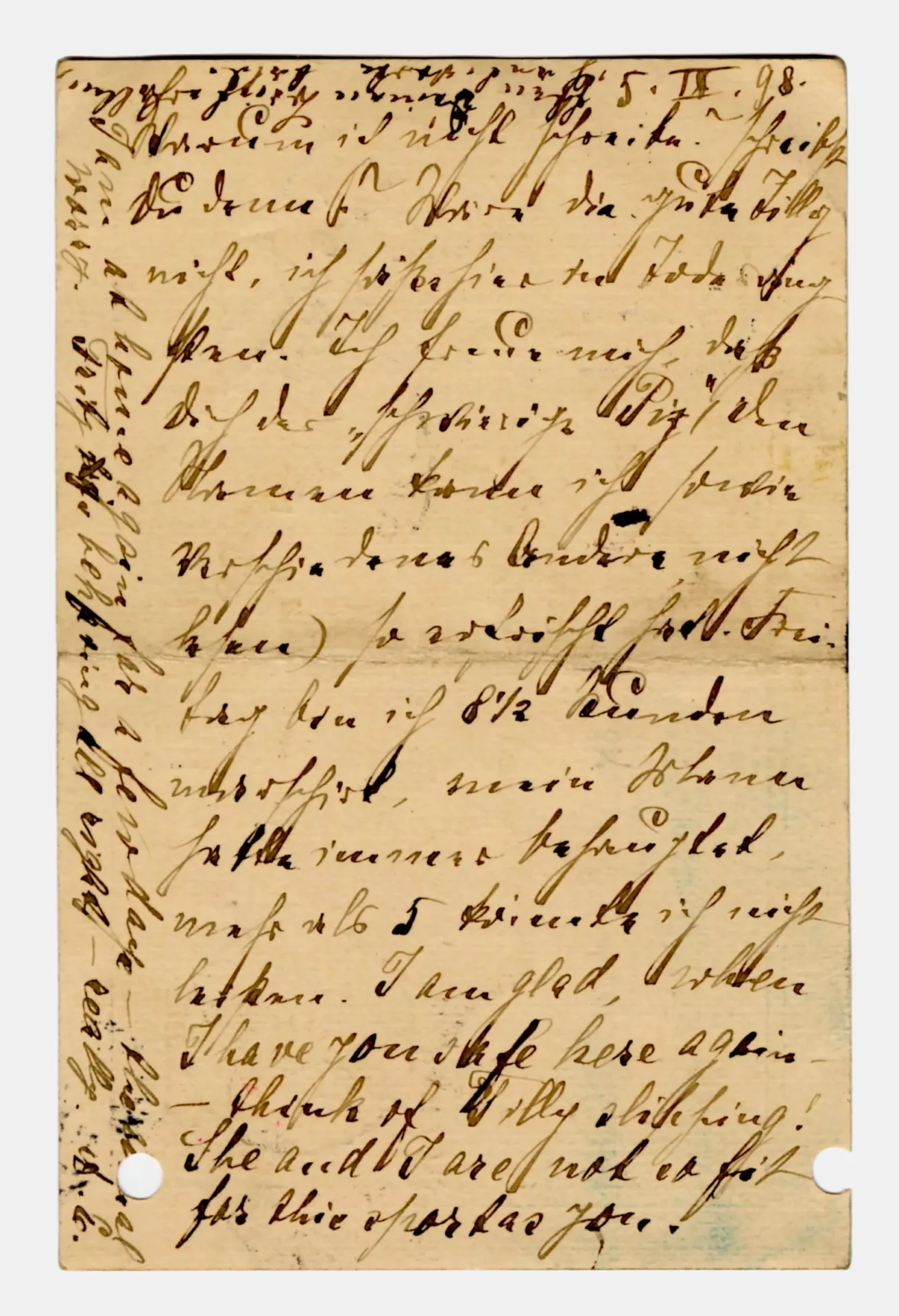 Postkarte von Anna Edinger an Elisabeth H. Winterhalter, 5. September 1898