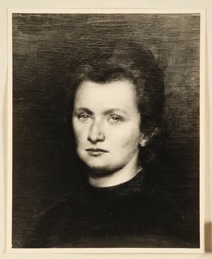 Ottilie W. Roederstein, Selbstbildnis vor rotbraunen Hintergrund, Gemälde, 1892