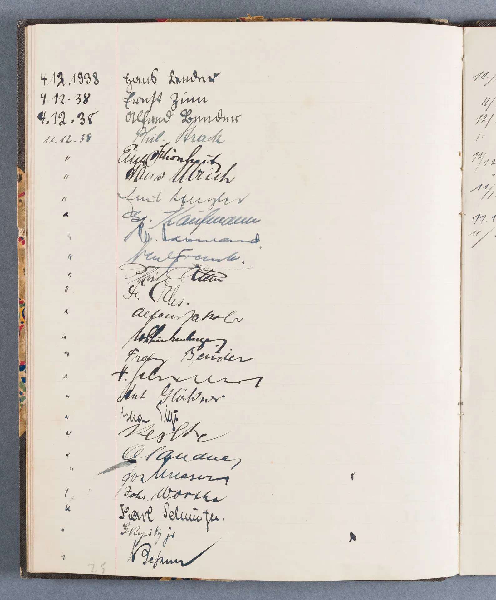 Besucherbuch des Ateliers von Ottilie W. Roederstein in Hofheim am Taunus