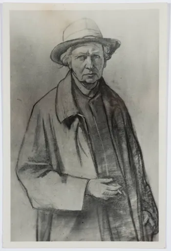 Ottilie W. Roederstein, Selbstbildnis mit Schlüsseln, Unterzeichnung, 1935