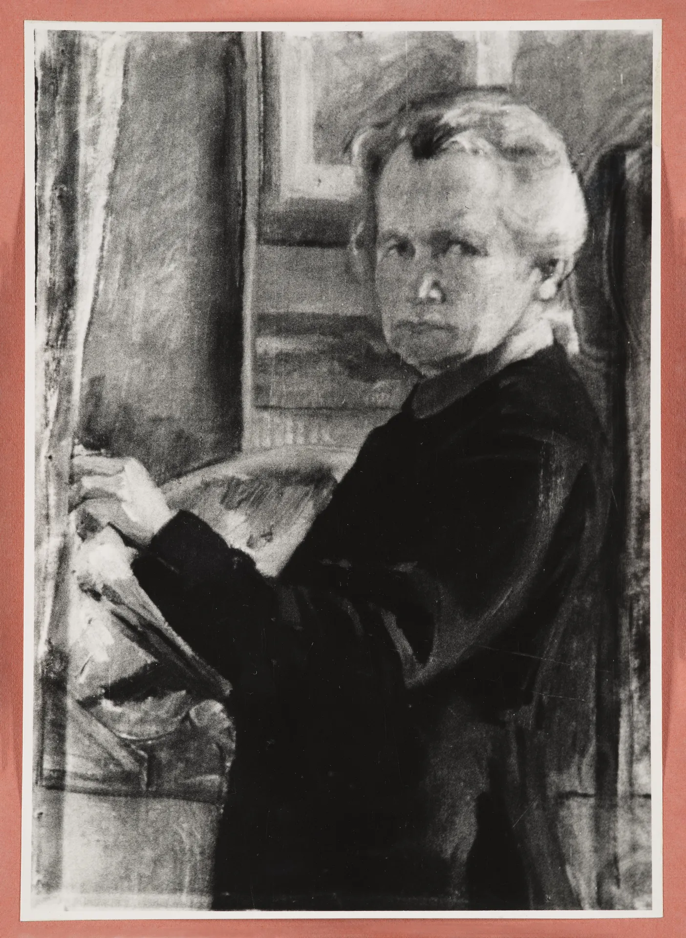 Ottilie W. Roederstein, Selbstbildnis vor der Staffelei, unvollendetes Gemälde, um 1917
