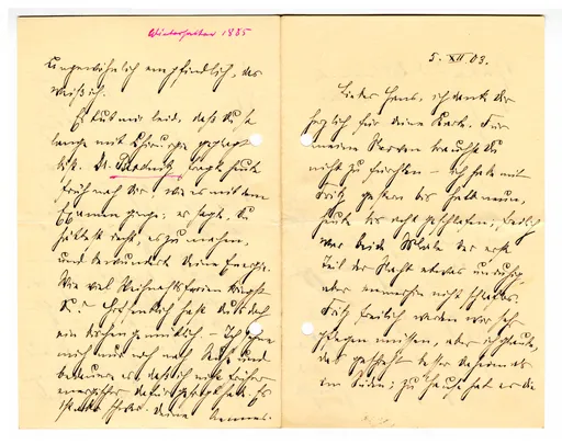 Brief von Anna Edinger an Elisabeth H. Winterhalter, 5. Dezember 1903
