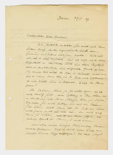 Brief von Maria Waser an Ottilie W. Roederstein, 27. März 1937