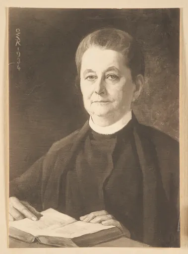Ottilie W. Roederstein, Dr. Elisabeth H. Winterhalter mit Buch, Gemälde, 1934