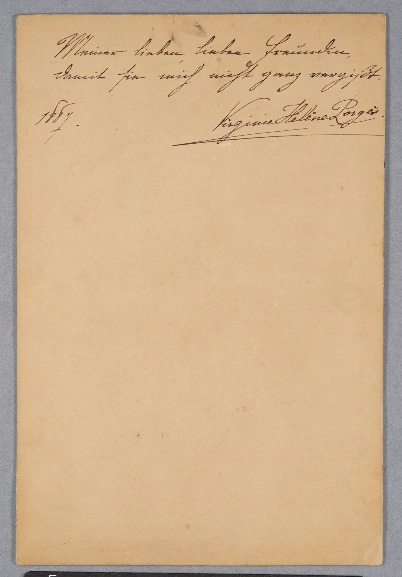 Jean-Jacques Henner, Virginie Helene Porgès, Gemälde, 1881, mit Widmung an Ottilie W. Roederstein