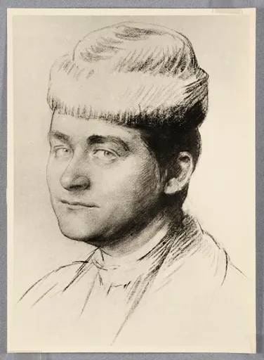 Ottilie W. Roederstein, Jeanne Smith mit Mütze, Zeichnung, 1896