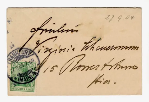 Brief von Ottilie W. Roederstein an Julia Virginia Scheuermann, 27. September 1904
