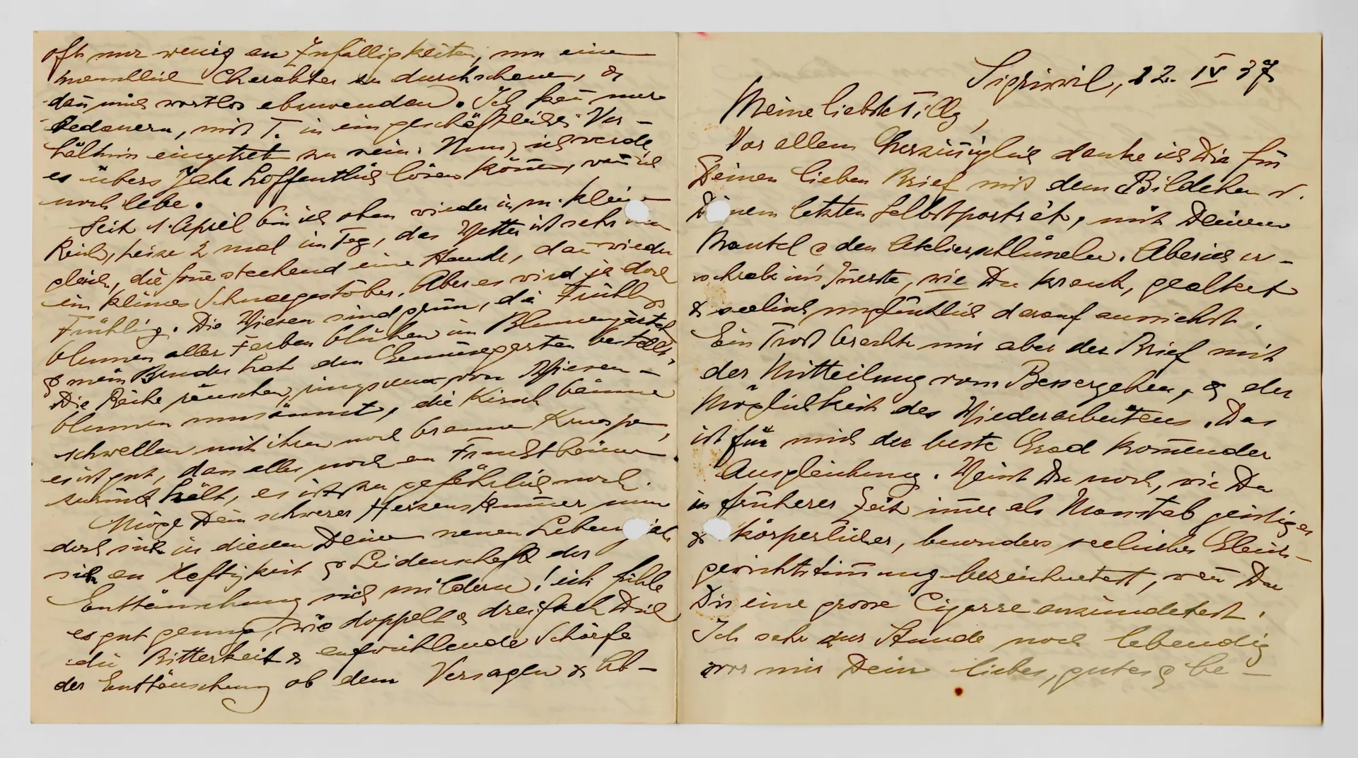 Brief von Martha Sommer an Ottilie W. Roederstein, 22. April 1937