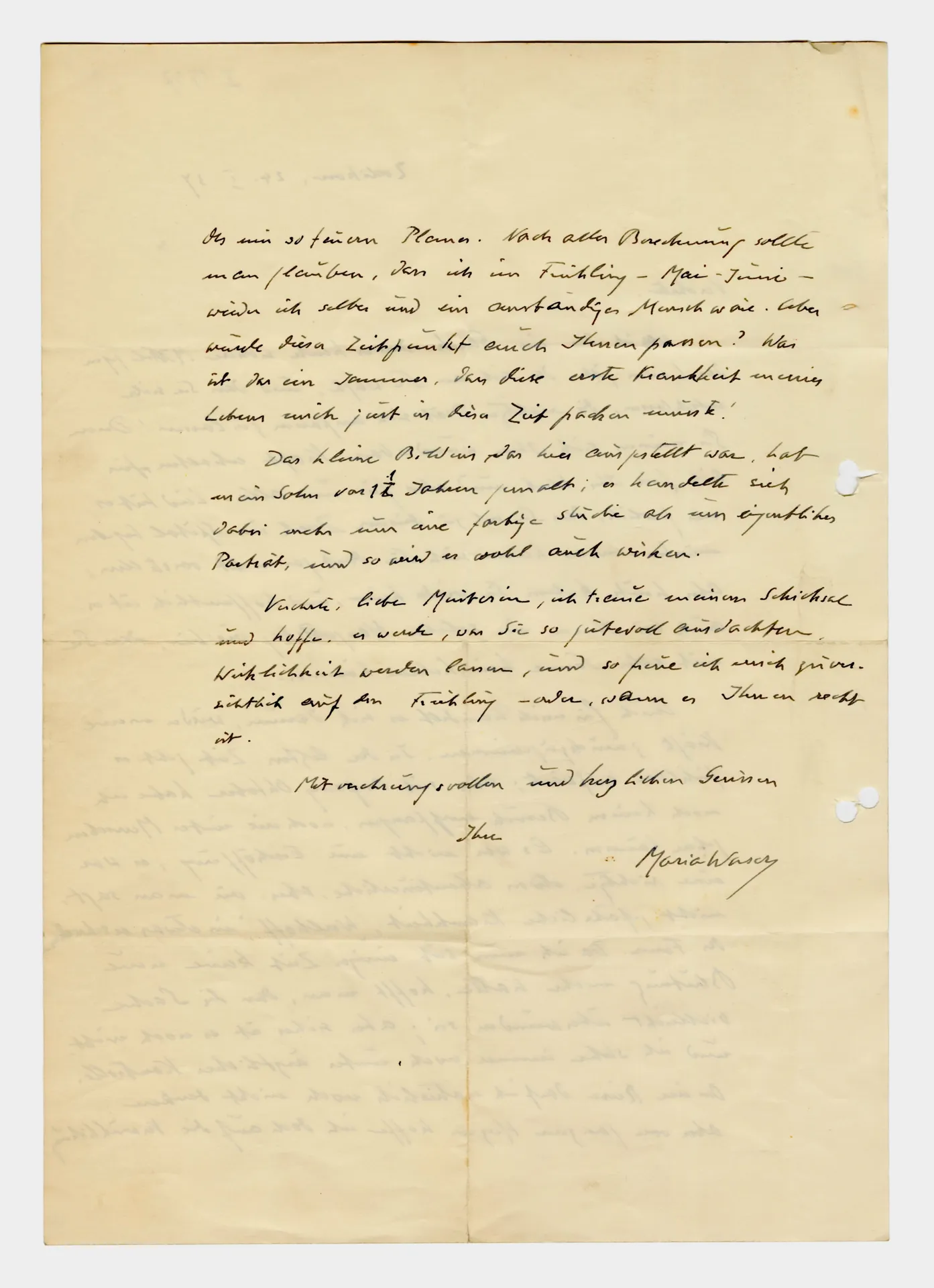 Brief von Maria Waser an Ottilie W. Roederstein, 24. Januar 1937