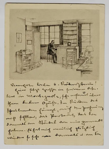 Postkarte von Hermann Hesse an Ottilie W. Roederstein, 16. Januar 1935