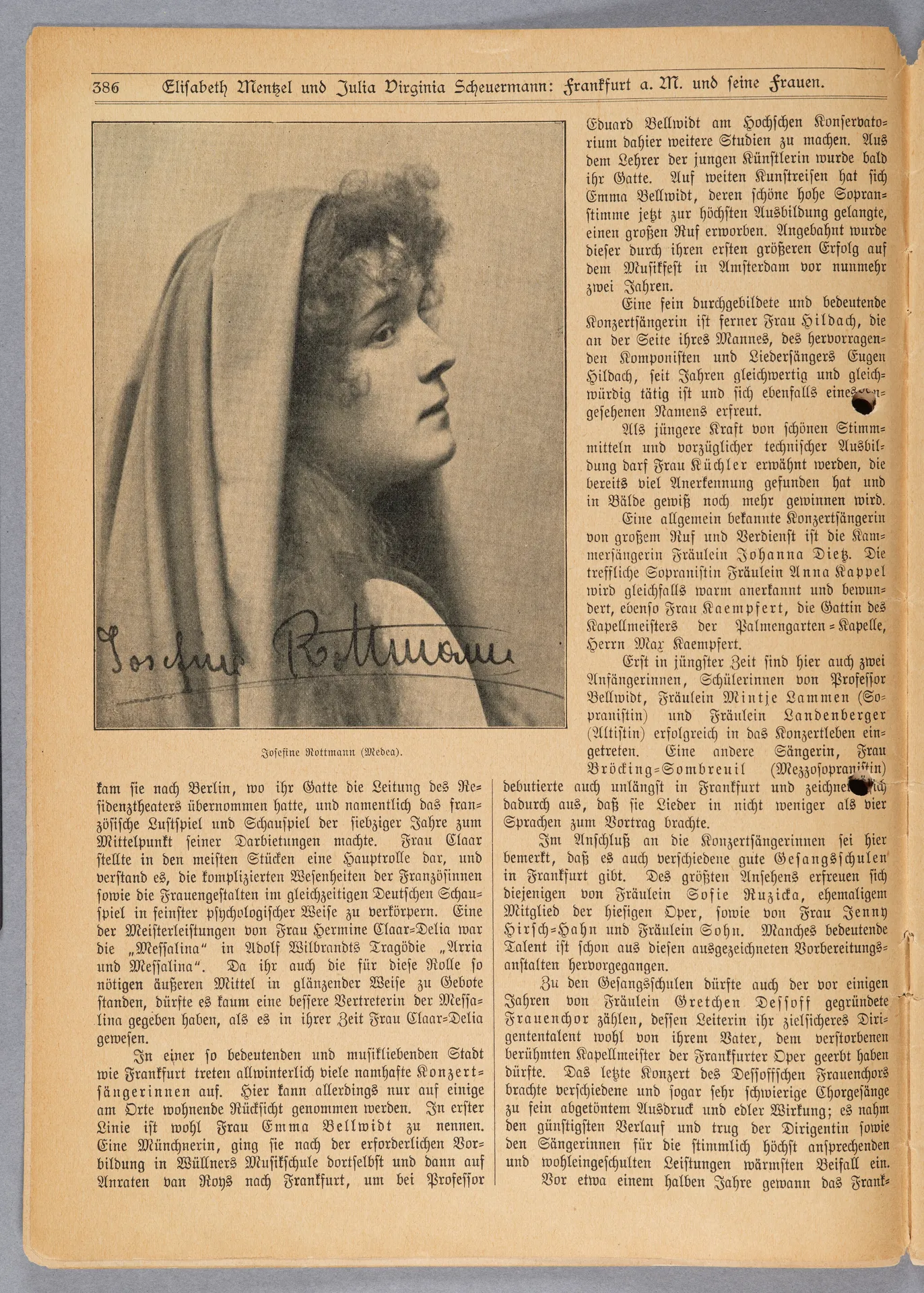 Elisabeth Mentzel und Julia Virginia Laengsdorff, Frankfurt a. M. und seine Frauen, in: Frauen-Rundschau, Jahrgang 8, Heft 14 [1907]