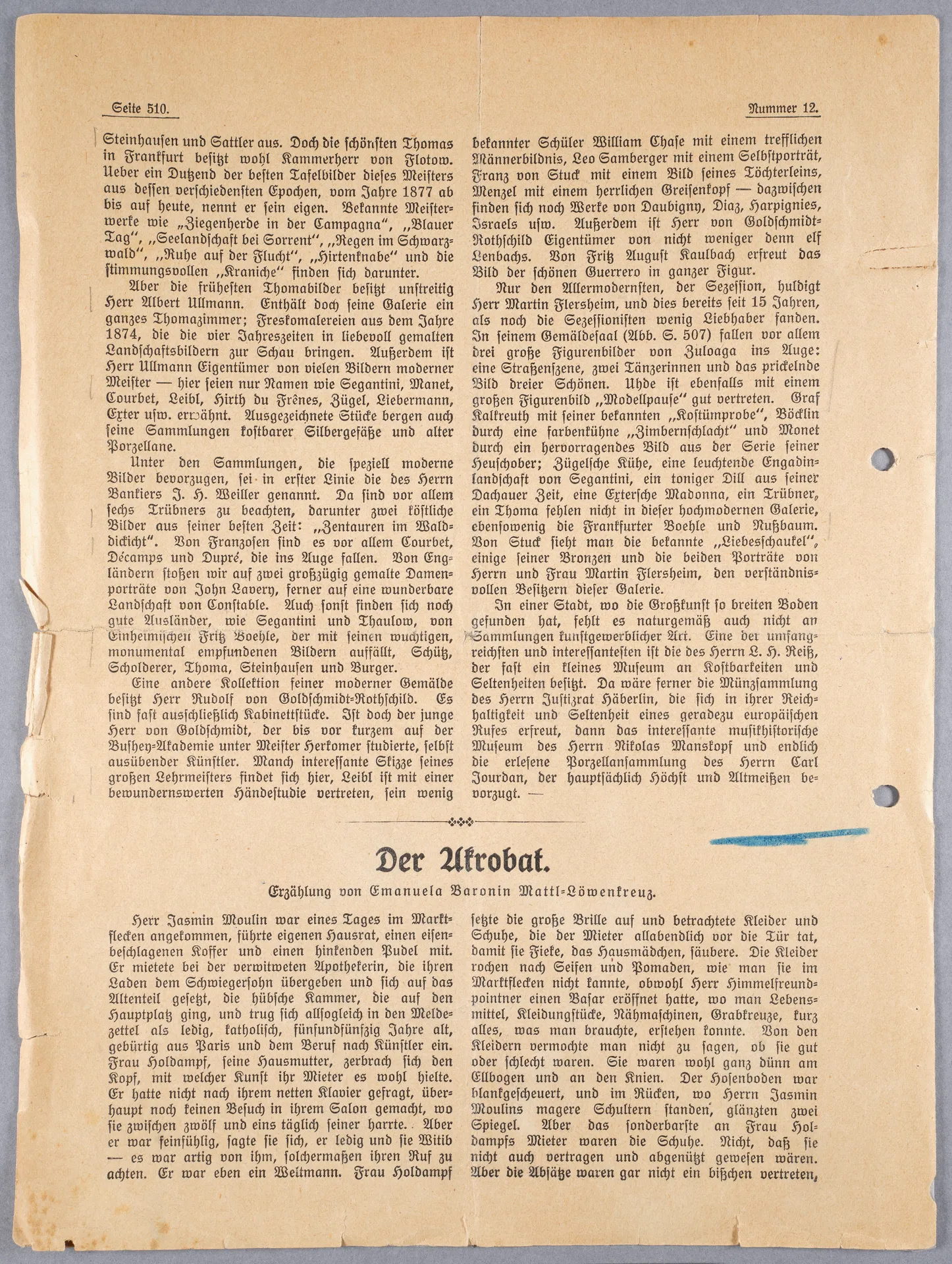 Julia Virginia, Aus Frankfurter Privatkunstsammlungen, in: Die Woche, 20. März 1909 (?)