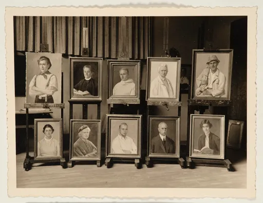 Zehn Gemäldeporträts von Ottilie W. Roederstein, Atelier in Hofheim am Taunus