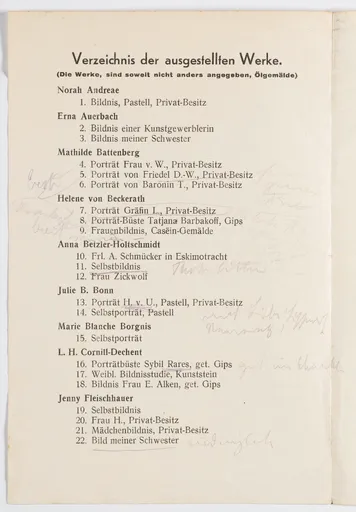 Frauen von Frauen dargestellt, Ausstellung von GEDOK-Mitgliedern im Frankfurter Kunstverein, 28. September bis 15. Oktober 1930, Ausstellungskatalog