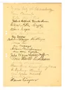 Unterschriftenliste der Teilnehmerinnen an der Roederstein-Feierstunde der GEDOK Frankfurt, 26. April 1934