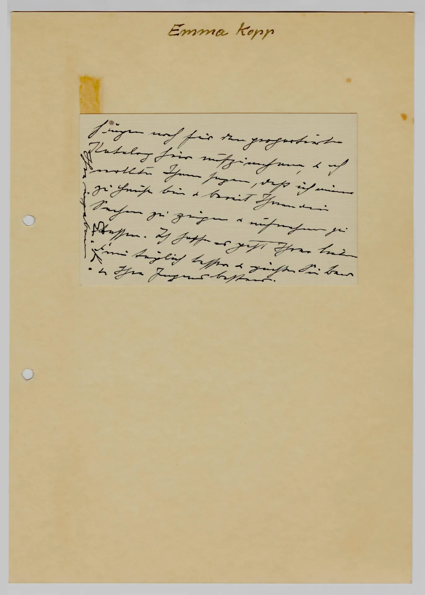 Brief von Emma Kopp an Hermann Jughenn, 17. Juli 1939