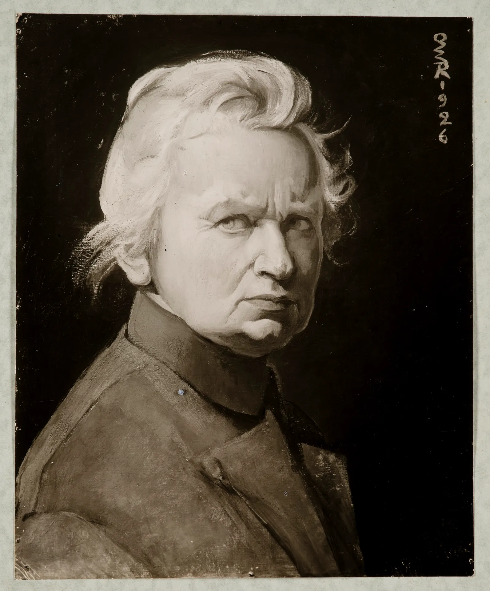 Ottilie W. Roederstein, Selbstbildnis mit rotem Kragen, Gemälde, 1926