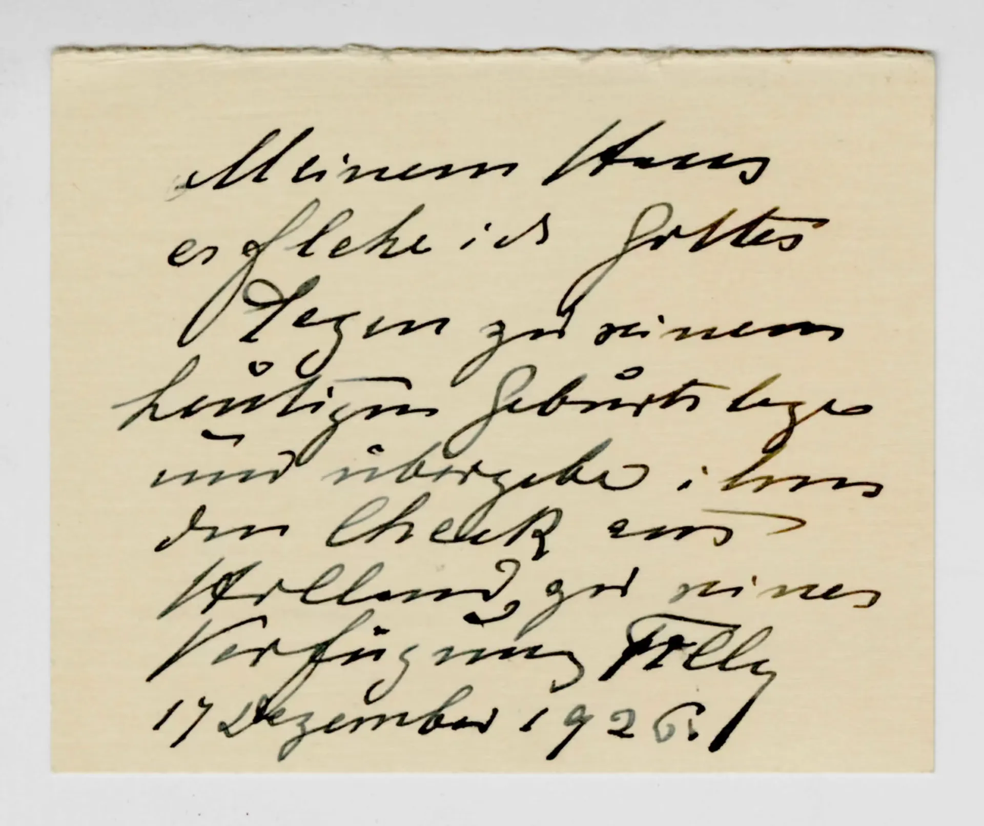 Brief von Ottilie W. Roederstein an Elisabeth H. Winterhalter, 17. Dezember 1926