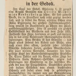 Roederstein-Ausstellung der GEDOK Frankfurt