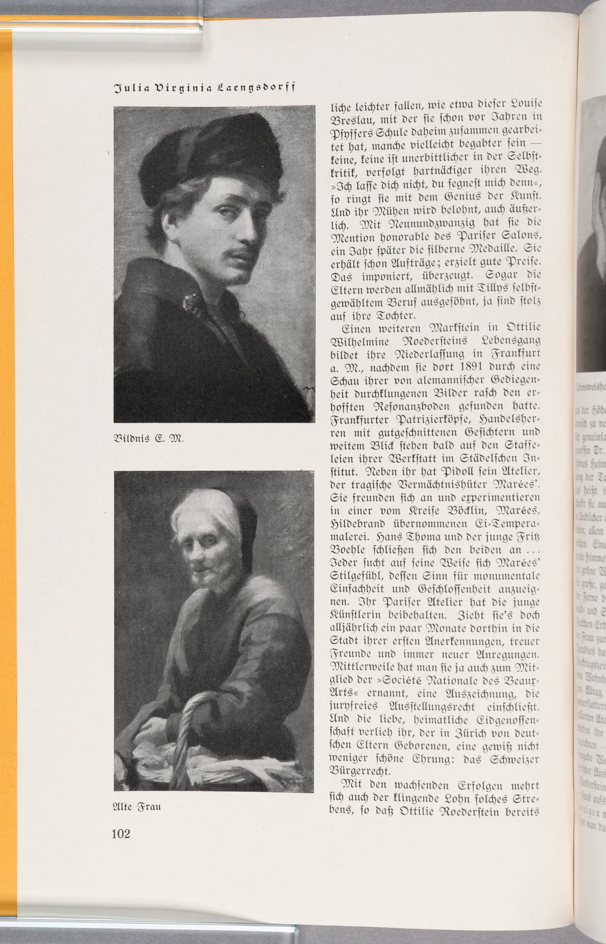 Julia Virginia Laengsdorff, Die Roederstein, in: Westermanns Monatshefte, Sonderabdruck aus dem 74. Jahrgang, September 1929 bis August 1930