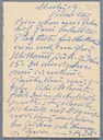 Postkarte von Ottilie W. Roederstein an Elisabeth H. Winterhalter, 18. Oktober 1937