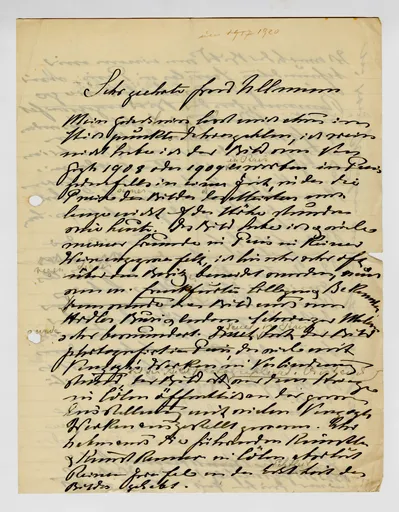 Briefentwurf von Ottilie W. Roederstein an Hedwig Ullmann, undatiert, um 1920