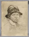 Ottilie W. Roederstein, Selbstbildnis mit Hut, Zeichnung, 1926