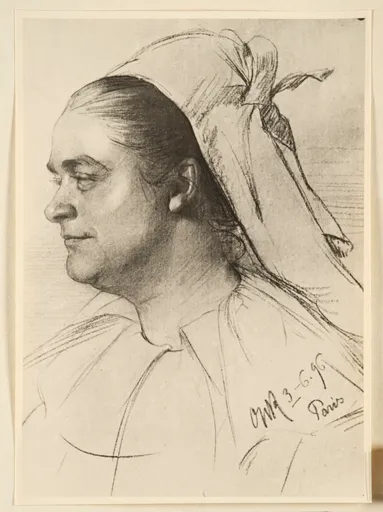 Ottilie W. Roederstein, Jeanne Smith (Profil), Zeichnung, 1896