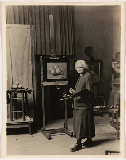 Ottilie W. Roederstein in ihrem Atelier, Hofheim am Taunus