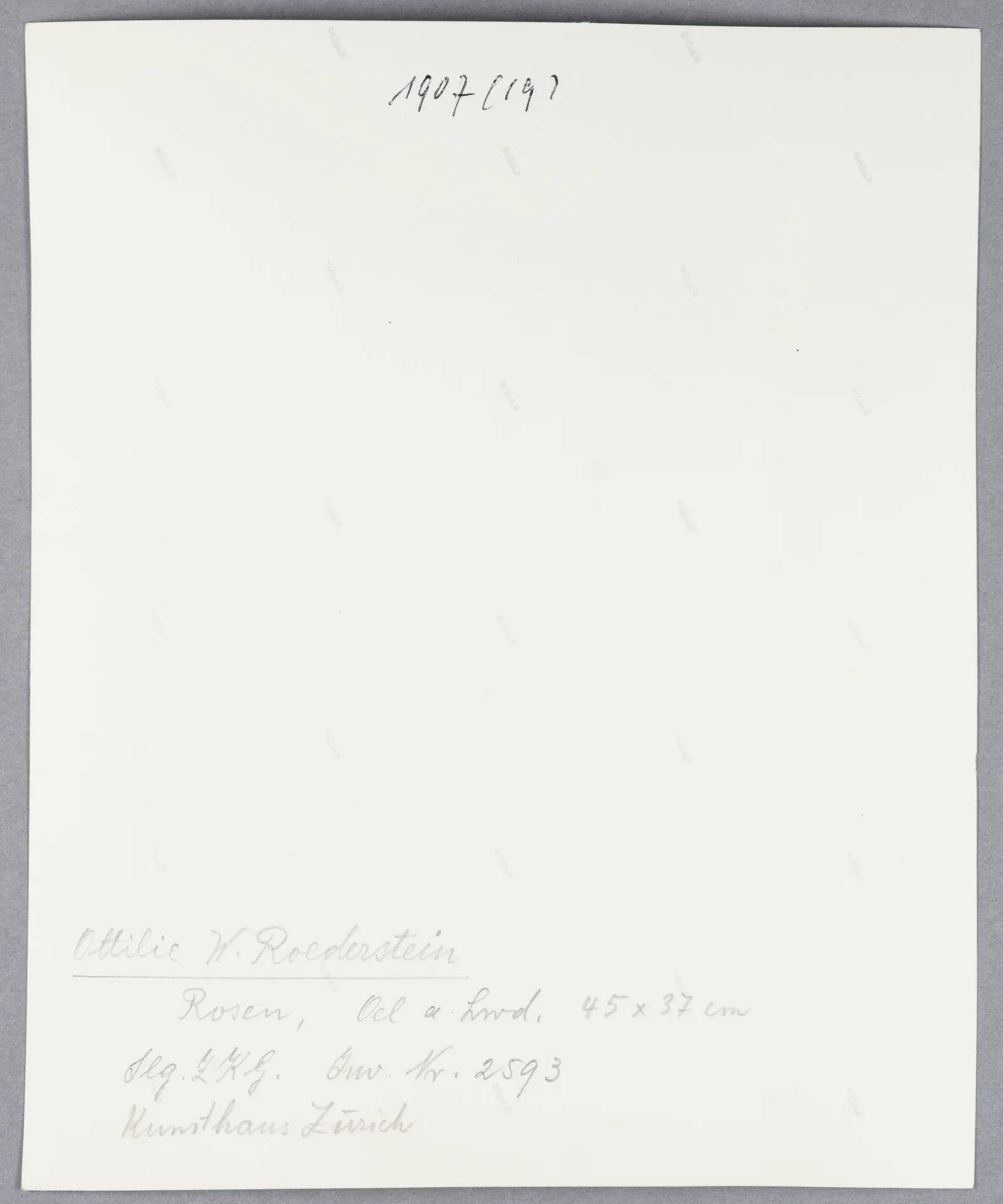 Ottilie W. Roederstein, Rosen, Gemälde, 1907