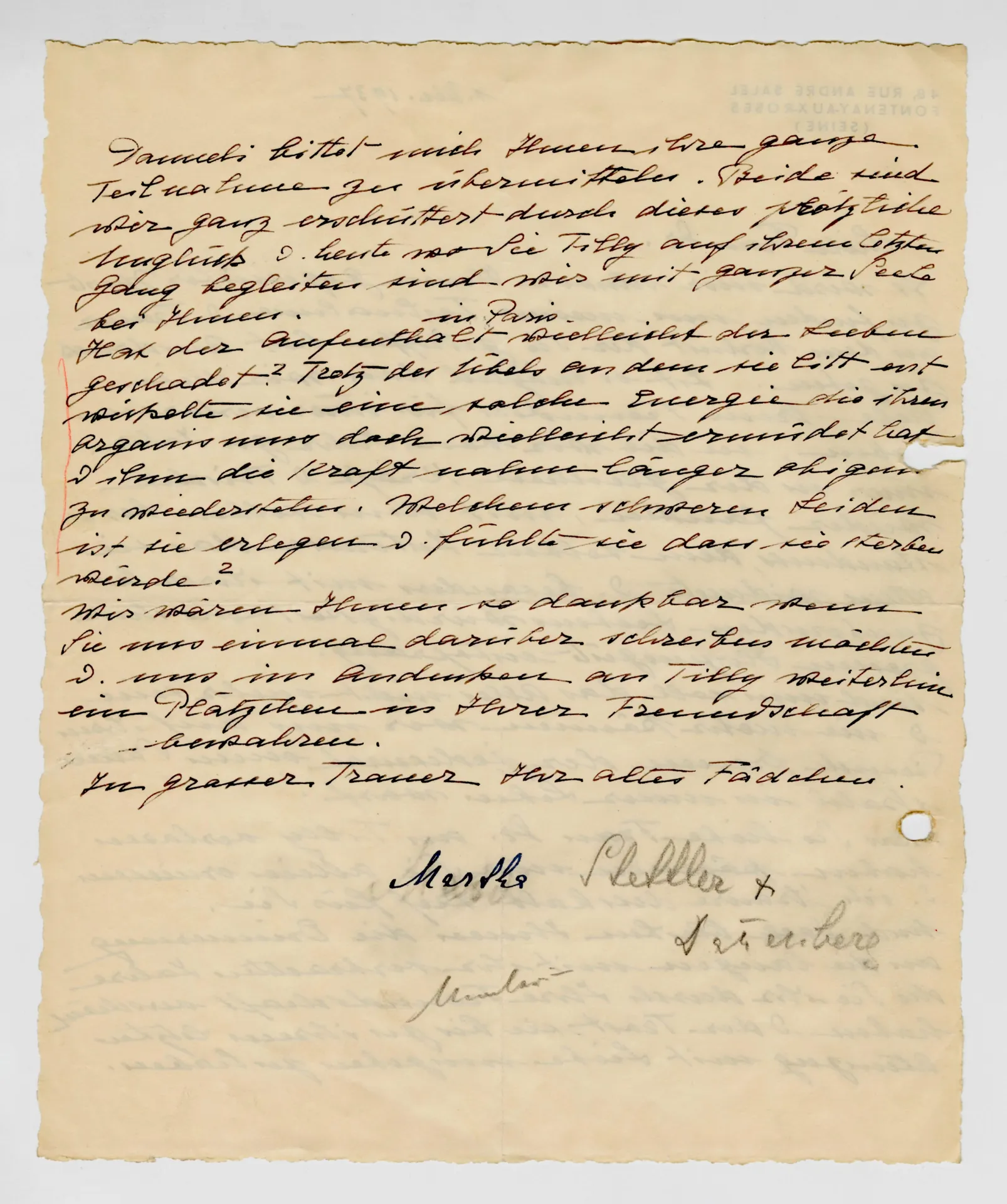Brief von Martha Stettler an Elisabeth H. Winterhalter, 1. Dezember 1937